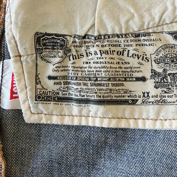 Levi’s 501, Rare Cream & Red Enamel Studded Straight Jeans - Picture 9 of 12